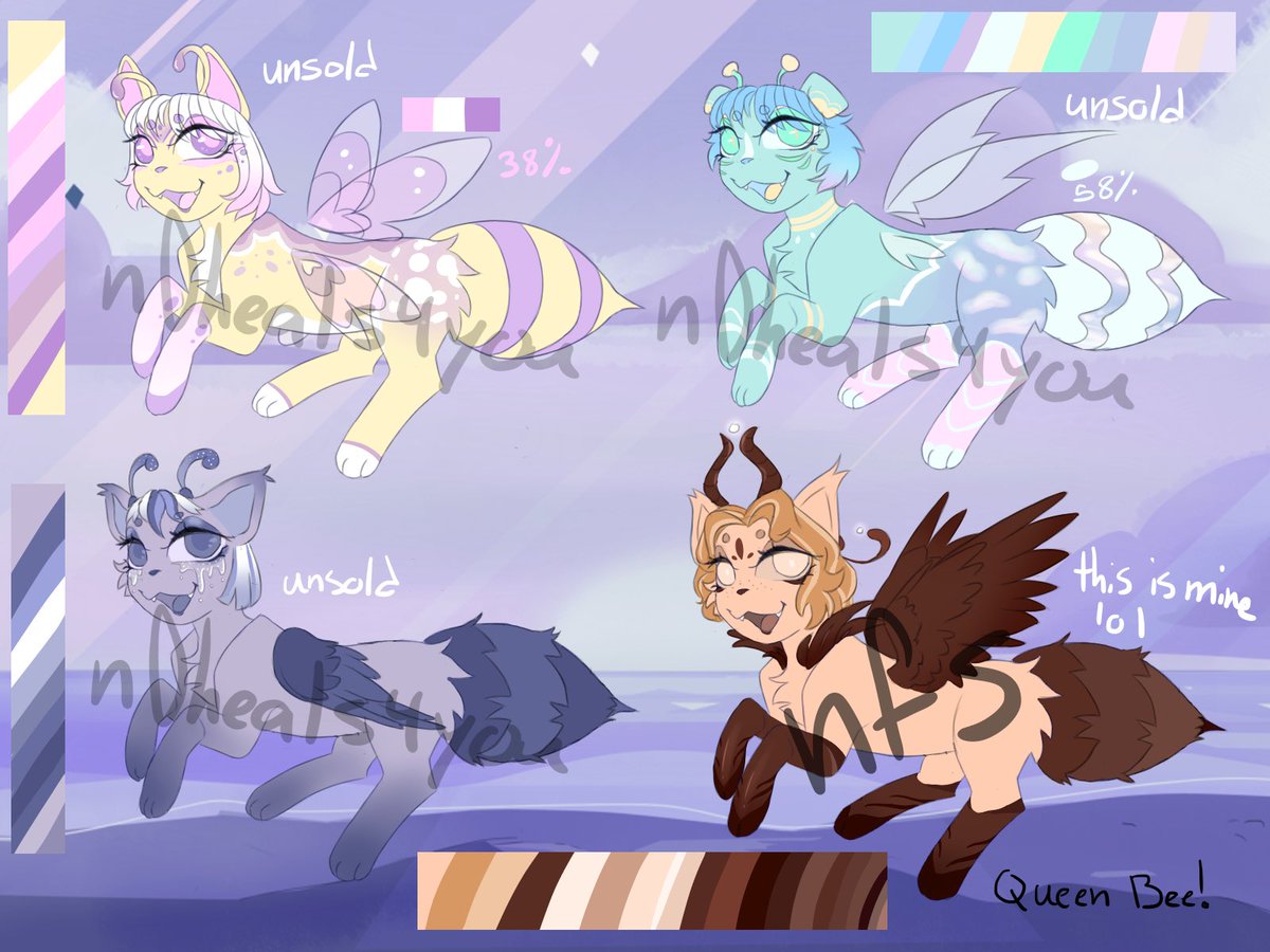 n0heals4you's tweet image. This is my first time selling #adopts so I don’t expect the best 😔
I am selling these cat-bee adoptables! You can name your price but the lowest I’ll go is 10😈
#adoptable #adoptables #furryart #FurryAdopt #paypalme5000usd