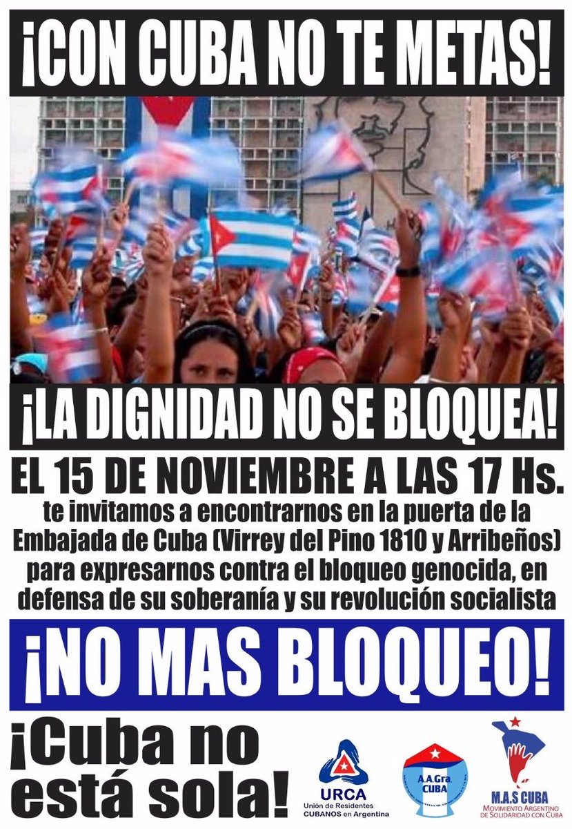 Parafraseando el estribillo de un tema musical ... Con #Cuba no te metas, porque a Cuba se respeta... #CubaNoEstaSola #CubaVive #NoAlBloqueo ese si es injusto y cruel