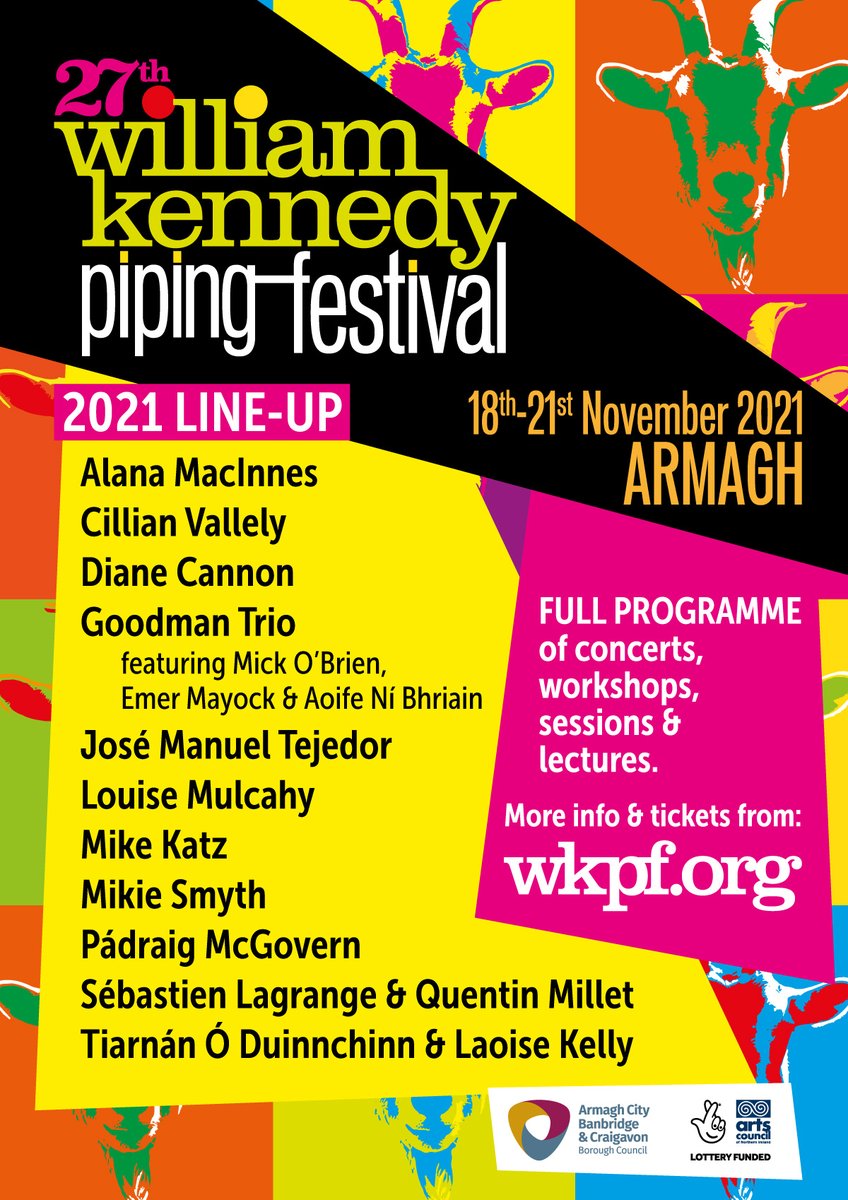 Only a few days to go! Tickets still available for all concerts and workshops from wkpf.org. <a href="/mulcahy_louise/">Louise Mulcahy</a> <a href="/TheRollingWave/">Aoife Nic Cormaic</a> <a href="/LynetteFay/">Lynette Fay</a> <a href="/AineHensey/">Aine Hensey</a> <a href="/pvespertine/">Ellen Cranitch</a> #uilleannpipes #bagpipes #pipingfestival