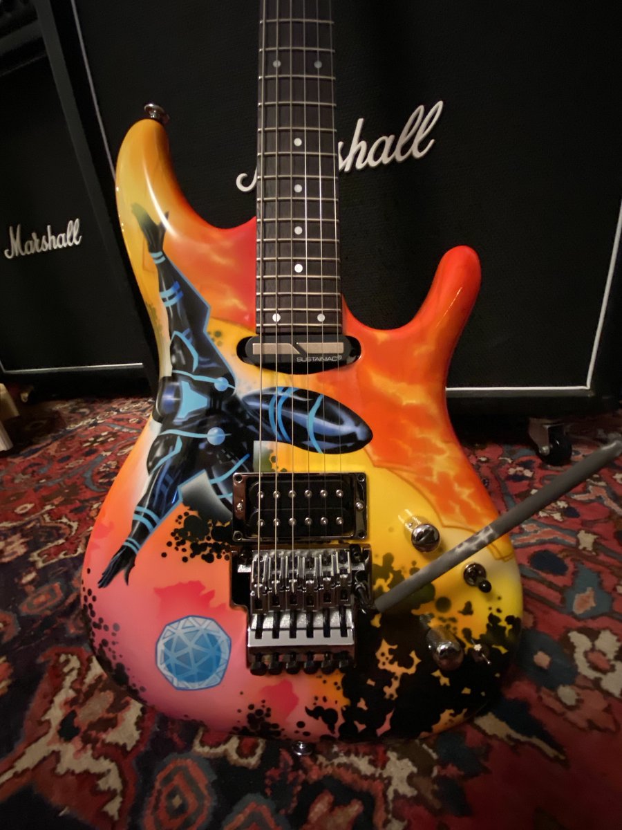chickenfootjoe's tweet photo. Nicholas finished the #2 CP guitar and it looks amazing. Photos can’t do it justice. Plays and sounds amazing. Cheers to Nicholas and the Ibanez LA Custom Shop for making this beautiful JS guitar! https://t.co/l58lknLllj