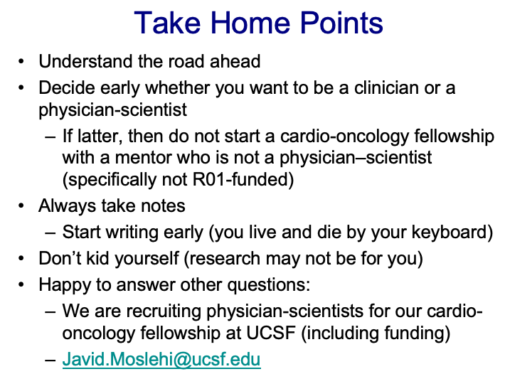 Grateful 2 present #AHA21 on this session for physician-scientists. Also grateful 2 mentors like @tmmichelangelo! We are recruiting physicians-scientists in our new #CardioOnc & #CardioImmuno fellowship at UCSF! Email me if interested! @MandarArasMD @baik_alan @BrianBlackUCSF