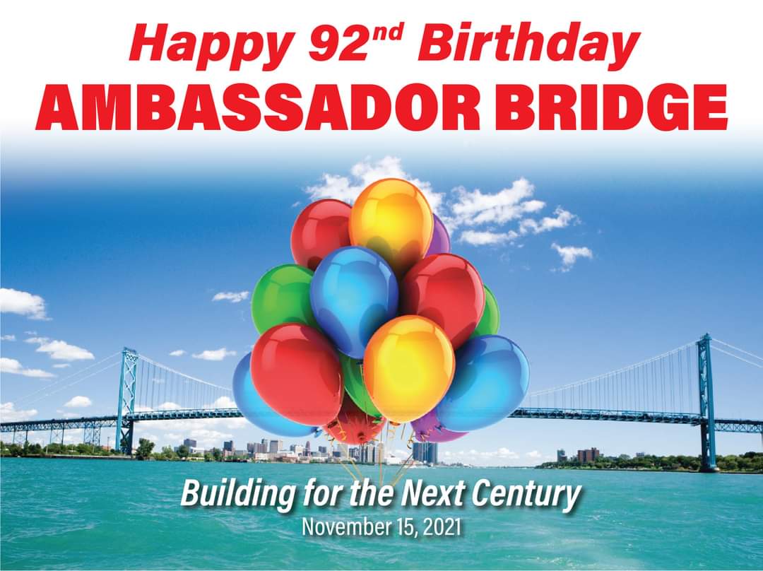 Good morning everyone!

Today is a monumental day for the Ambassador Bridge. Ninety-two years ago, the bridge officially opened on November 15, 1929 to the public.
We thank you for your ongoing support!
#ambassadorbridge #1930s