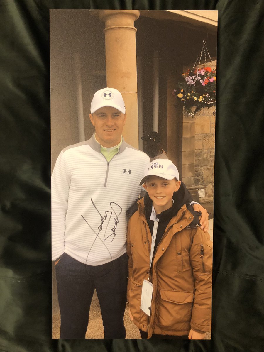 @TheOpen I took this amazing photo of @JordanSpieth @RoyalTroonGC in 2016 with James my son. A year later he signed it and then became open champion at our club @royalbirkdale_  he is just the nicest guy you could ever meet #MemorabiliaMonday