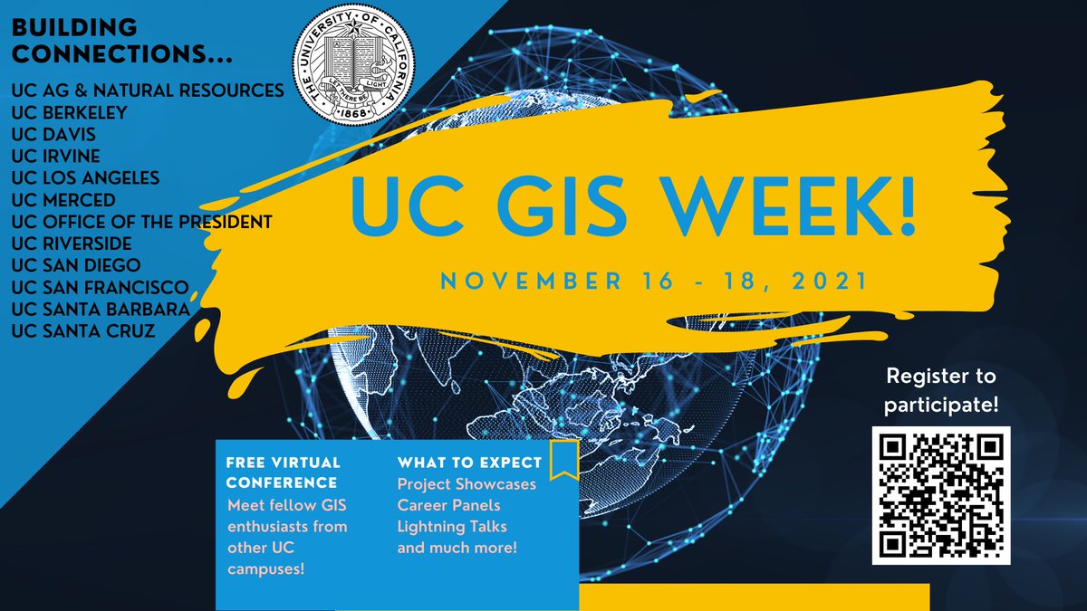 _ucgis's tweet photo. #ucgisweek #gischat #gisday 
The UC GIS Week will start tomorrow! Come and check out the interesting topics from Nov.16th - 18th, 2021! To register and for more info visit https://t.co/InLvhSQHBp. https://t.co/jOF4he22kq