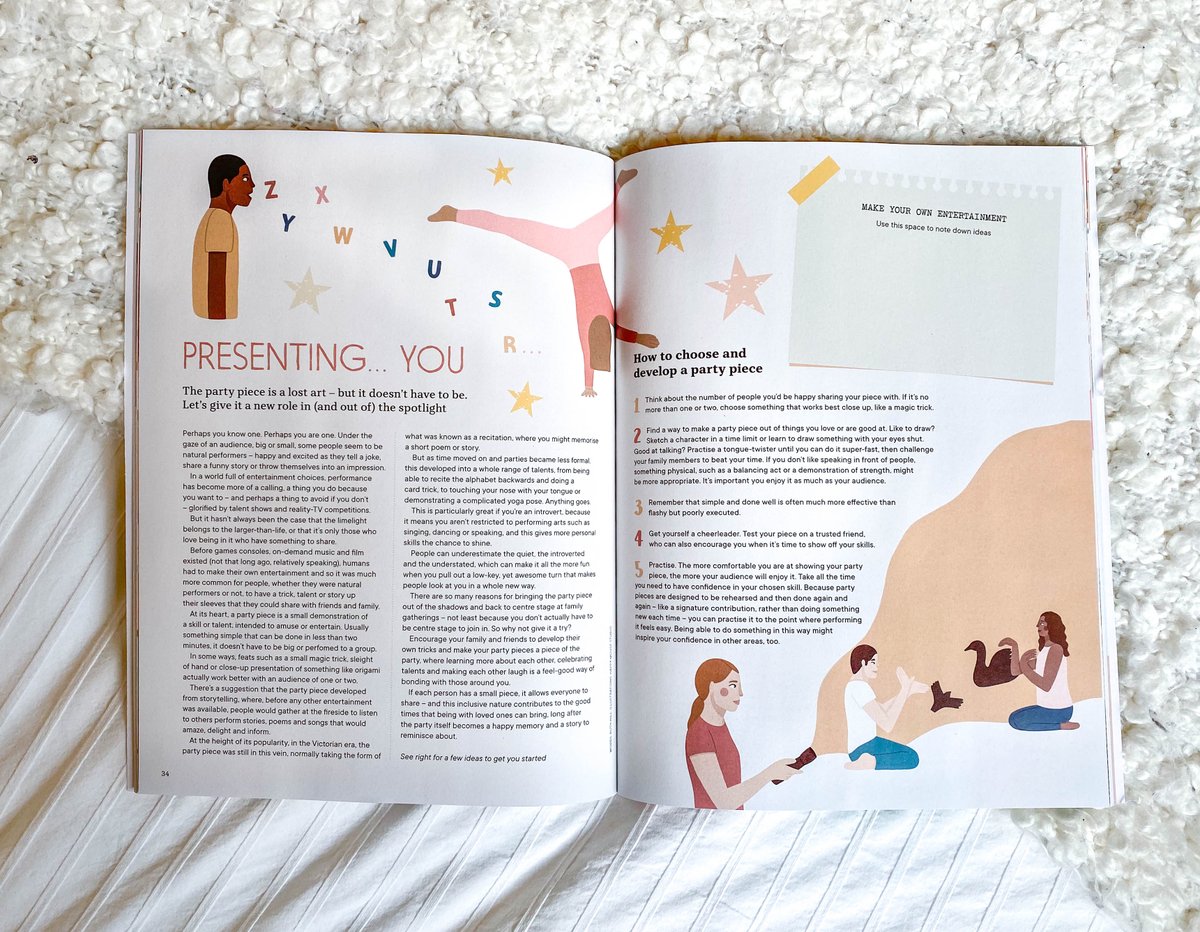 MichaelaHobson's tweet photo. For those who missed my Instagram story the other day, here's another look at my illustrations in this months Teen Breathe Magazine - issue 30. It was all about party tricks and not being afraid to show your own special talents https://t.co/FBOA0AUvyB