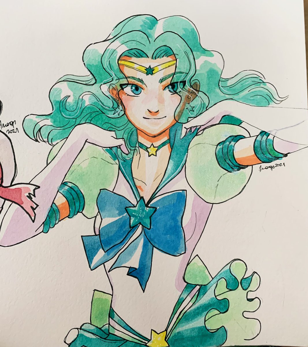 DesenhoOlha's tweet photo. Sailor Neptune. https://t.co/Ki9HIuv4Ua