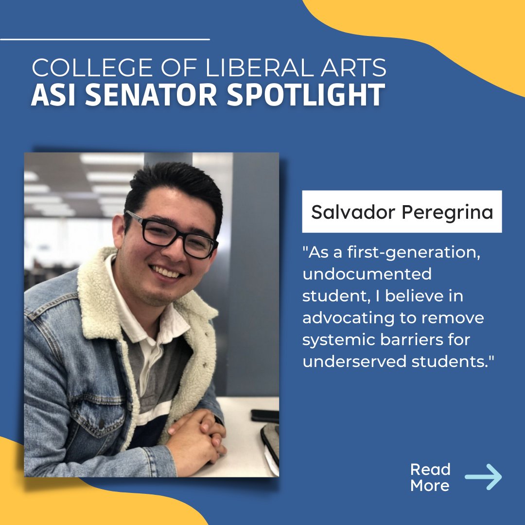 csulbcla's tweet photo. Meet College of Liberal Arts ASI Senator, Salvador Peregrina! π€ Swipe to read more about Salvador and the tips he has on getting involved through @csulbasi!
#csulb #csulbcla #csulbasi #associatedstudentsinc #senator #senior https://t.co/Iy8KtXGGAQ