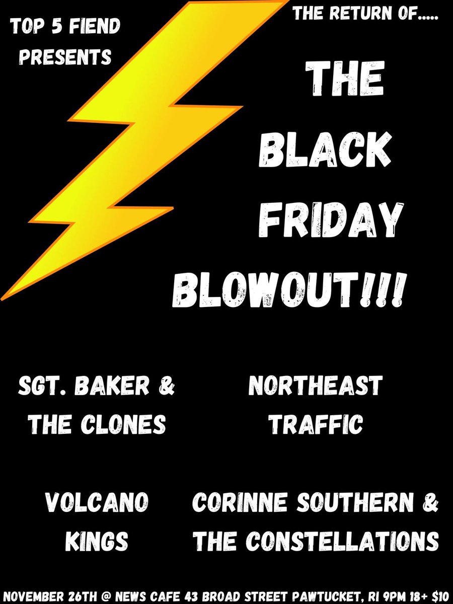 RobDuguay's tweet photo. Happening on #BlackFriday at the News Cafe in Pawtucket, RI!!!

Event page: https://t.co/A1pJWVIJQ5 https://t.co/Xwh4AtXW5Y