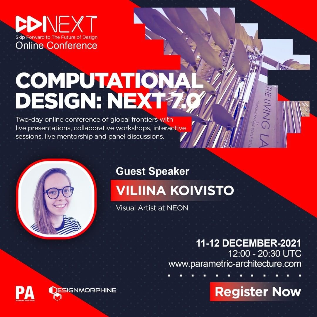 Viliina Koivisto is a Finnish visual artist at NEON (@neonstudio_uk), will be giving a speech at the Computational Design: NEXT 7.0 conference. Register now: 🔗 parametric-architecture.com/cd-next/

#houdini #houdinifx #workshop #webinar #fashion #fashiondesigner #dashiondesign #artist