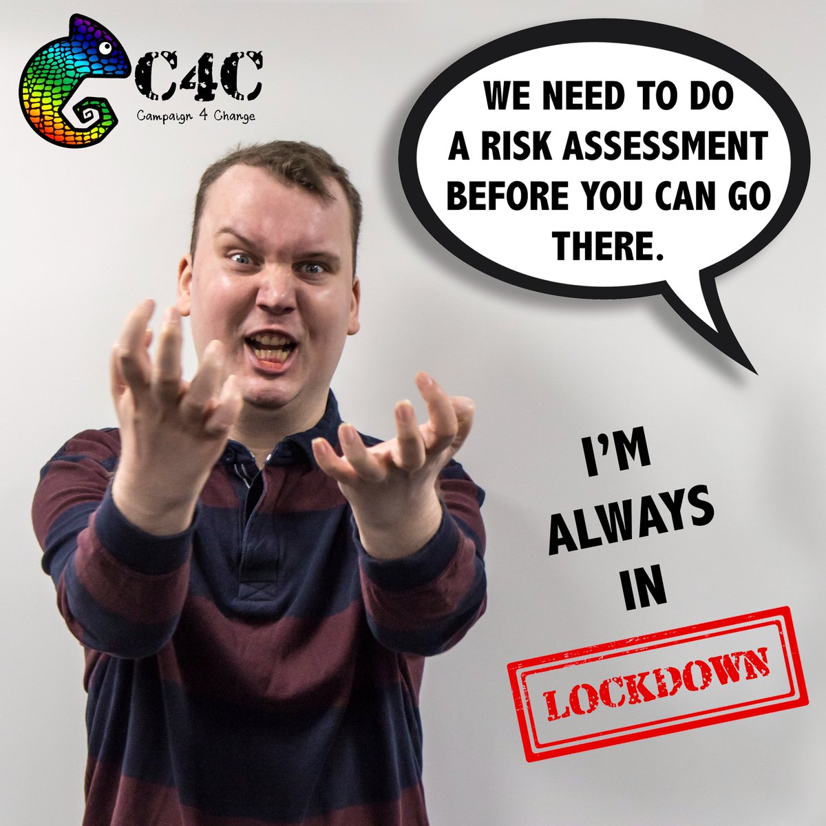 C4Cgroup's tweet photo. What if you needed a risk assessment for making a cup of tea, having a bath, having your partner spend the night with you? This is reality for many people living in care. #AlwaysInLockdown
@Achieve_Support @LearningDisEng https://t.co/rcX7CVn6yH