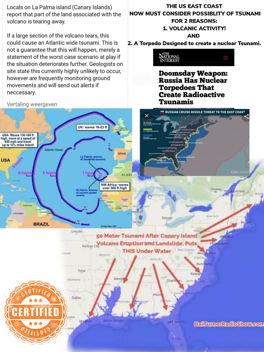 East Coast should prepare for possibility of tsunami in the new normal we live in. For both MAN MADE AND NATURAL REASONS. DOUBLE TROUBLE. CHECK OUT GRAPHICS BELOW FOR DETAILS! https://t.co/nYsLt8Miqd