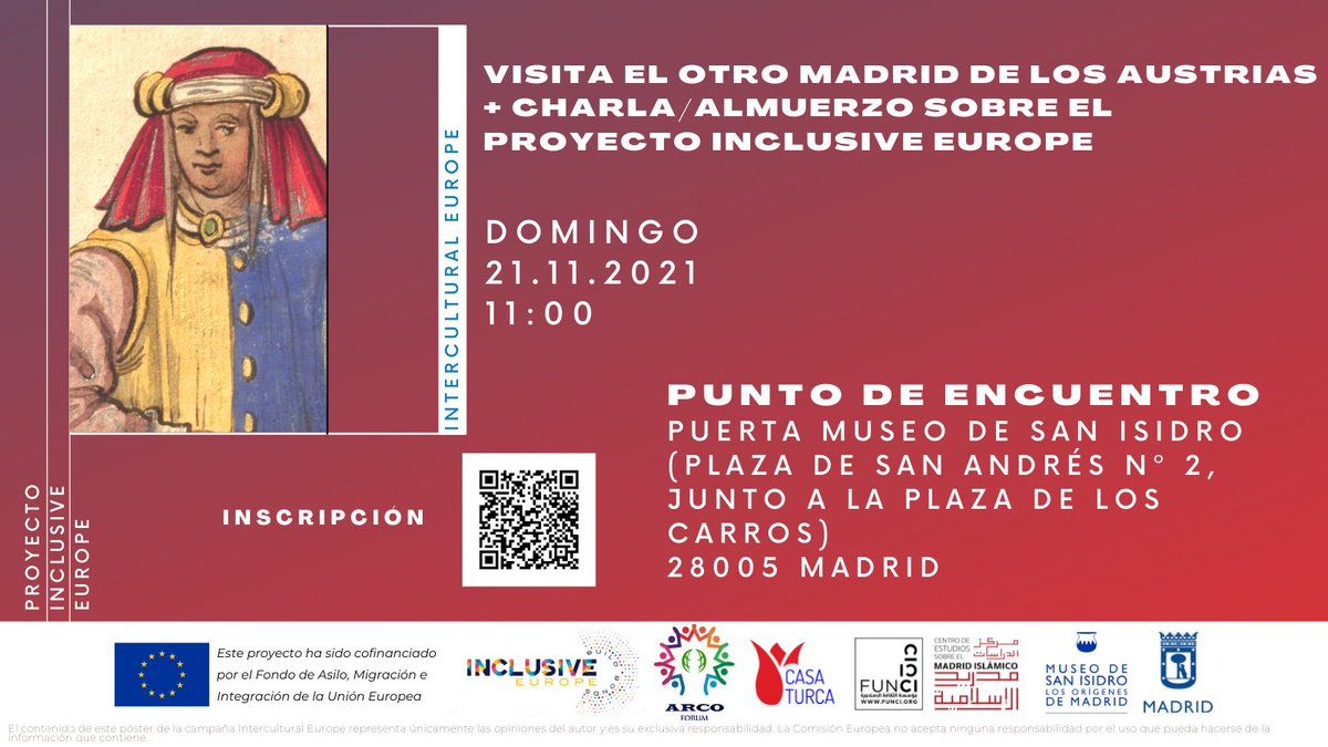 ArcoForum's tweet image. ¡Os traemos un plan perfecto para la mañana del domingo!🌻
Este domingo 21 de noviembre a las 11:00 hrs, Arco Forum organiza la cuarta visita intercultural 👣dentro del Proyecto Inclusive Europe.
📝Plazas limitadas. Formulario de inscripción: forms.gle/ENFQGqDeZeq7DV…