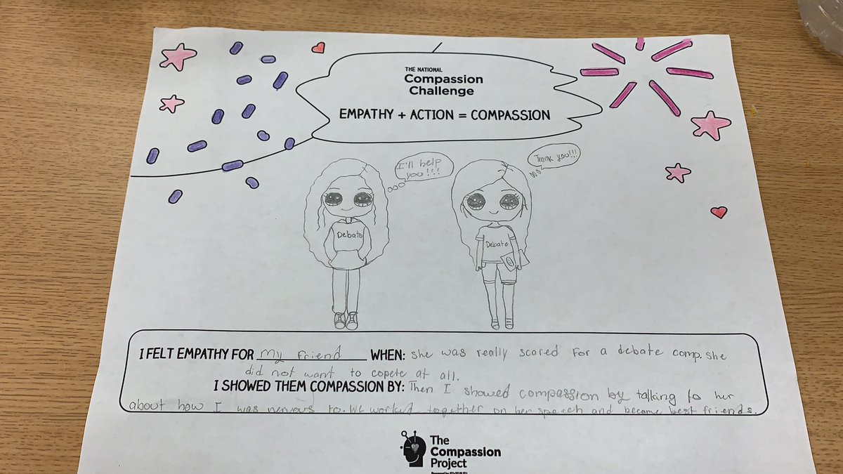 MsFossella's tweet image. Thank you @MsJRivero for sharing this challenge I now challenge other pelicans to participate in The National Compassion Challenge by @EVERFIK12 
Here are some student samples! 
#SeeCareDo #CompassionChallenge @PeshMrs @mrstvfernandez @MsOConnell2 @JennGlatz @DonorsChoose