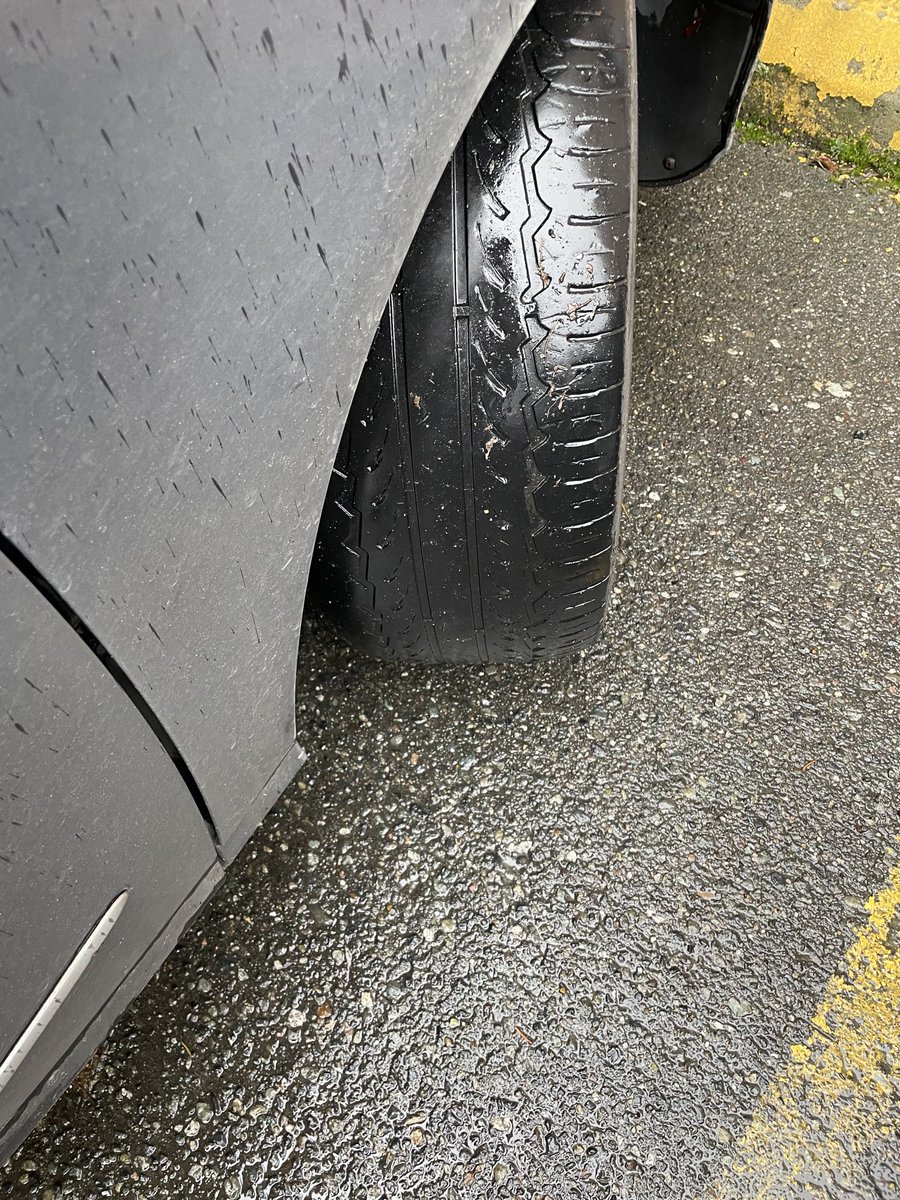 People drive with tires like these in Victoria. Spotted at QV’s last week. #yyj #roadsafety