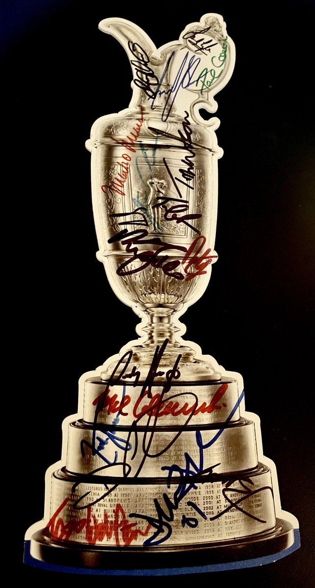 @TheOpen Open Champions ONLY 🏆 on this Claret Jug. Still need 🖊@PhilMickelson @TigerWoods and @jacknicklaus 🙏🏼 Hopefully I’ll get a chance to meet them @TheHomeofGolf in 2022 #MemorabiliaMonday