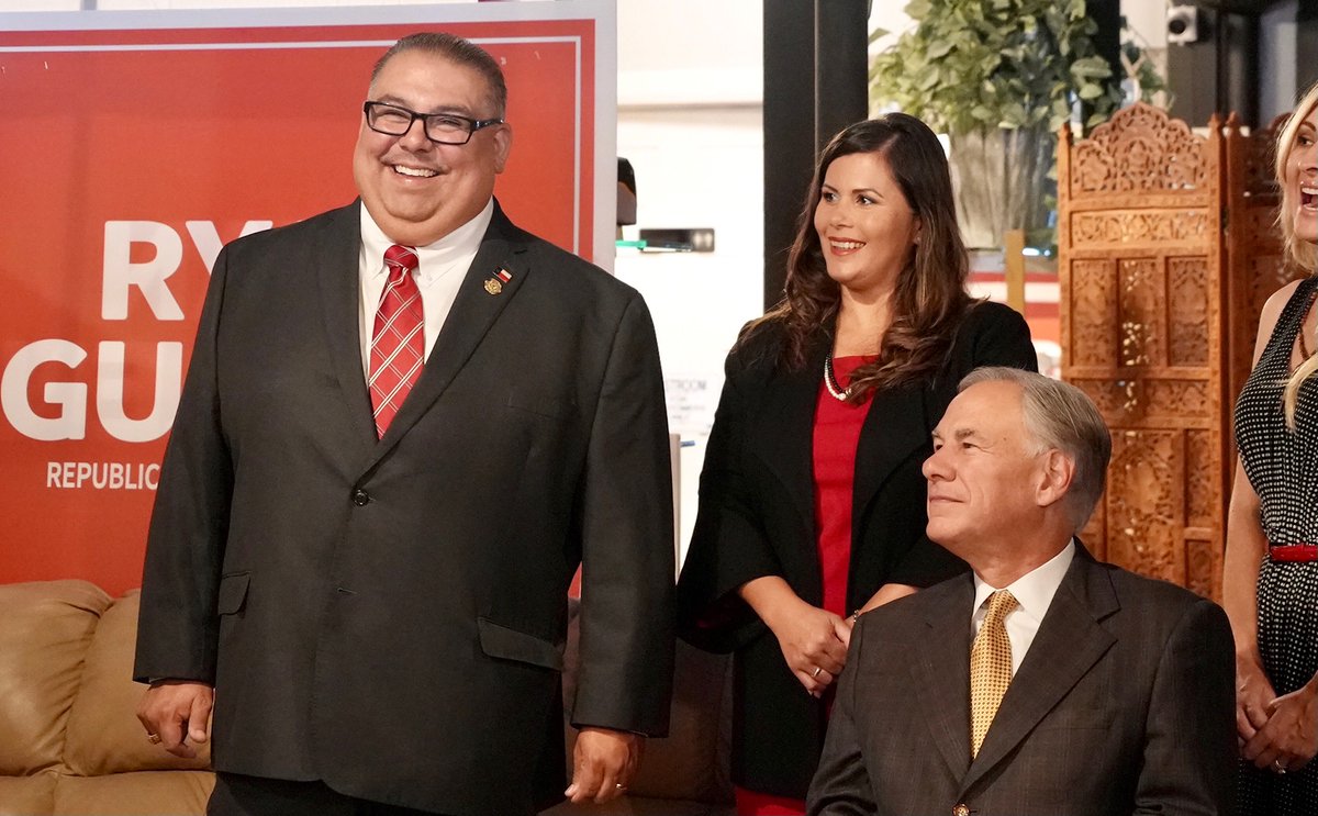 GregAbbott_TX's tweet photo. Welcome to the party of freedom, opportunity &amp; prosperity @RyanGuillen.

As Dems move further left, they're abandoning the people of South Texas &amp; their values.

Rep. Guillen's decision to switch parties is indicative of a shifting landscape in South Texas. https://t.co/6gwEV0DNqB