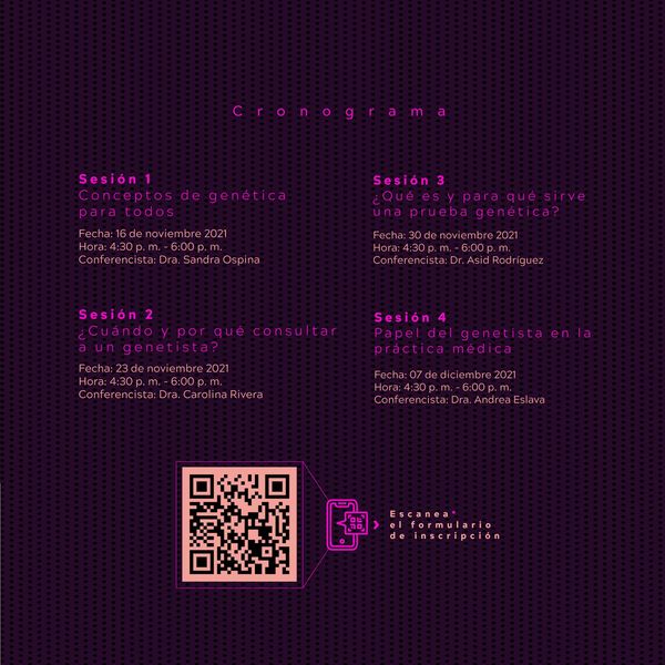 U_ElBosque's tweet image. 🧑‍💻👩‍💻No te quedes sin participar en el tercer módulo del Clúster de Enfermedades Raras en el que se abordará la genética para la comunidad. ¡Inscríbete ahora! 👉bddy.me/3wSnH2f #ClústerER