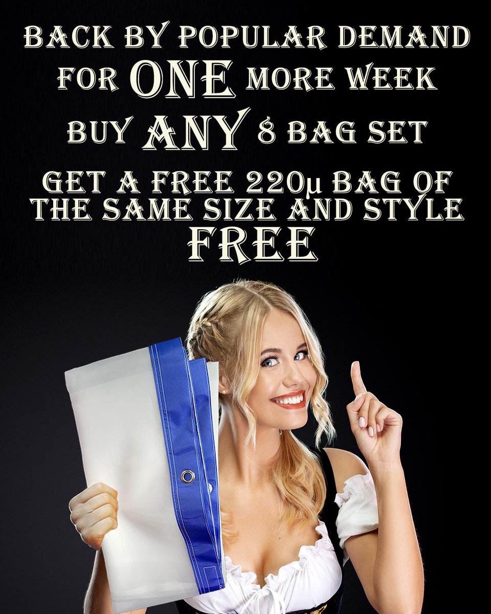 Boldtbag's tweet photo. We got a lot people asking if we would be doing again. So we are, for one week
All 8-bag sets now come with an additional 220 micron wash bag of the same size included in your order
#boldtbags
#cannabiscommunity
#hashisback
#knowyourhashbagmaker
#humboldt
https://t.co/k5GV3kMlzA https://t.co/EhlJpsy6Ko