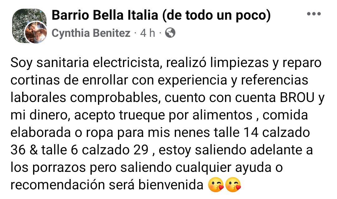 LourdesRapalin's tweet photo. Ésta joven madre..sale adelante sin vueltas!!..no se queda con los brazos cruzados..ser asistida solo por el estado..
Tiremos una mano.. quién necesite de sus servicios!!..
093572712 https://t.co/ZcKGD3l6gc