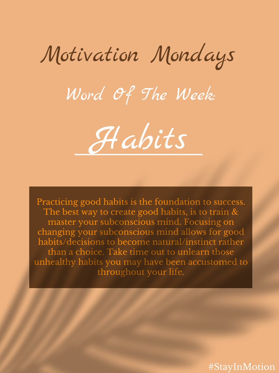 Ebakari1's tweet photo. #Habits #GoodHabits #MakeOrBreak #StayInMotion #Focus #Discipline #SubconsciousMind #Elevate #ItsTheLittleThings https://t.co/wdo4anNkVg