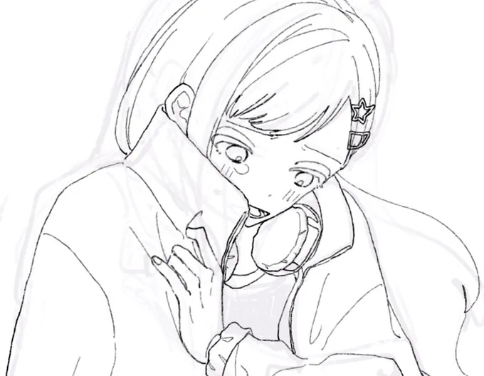 寝るって言いつつまた線画描いてしまった 杏ちゃん 