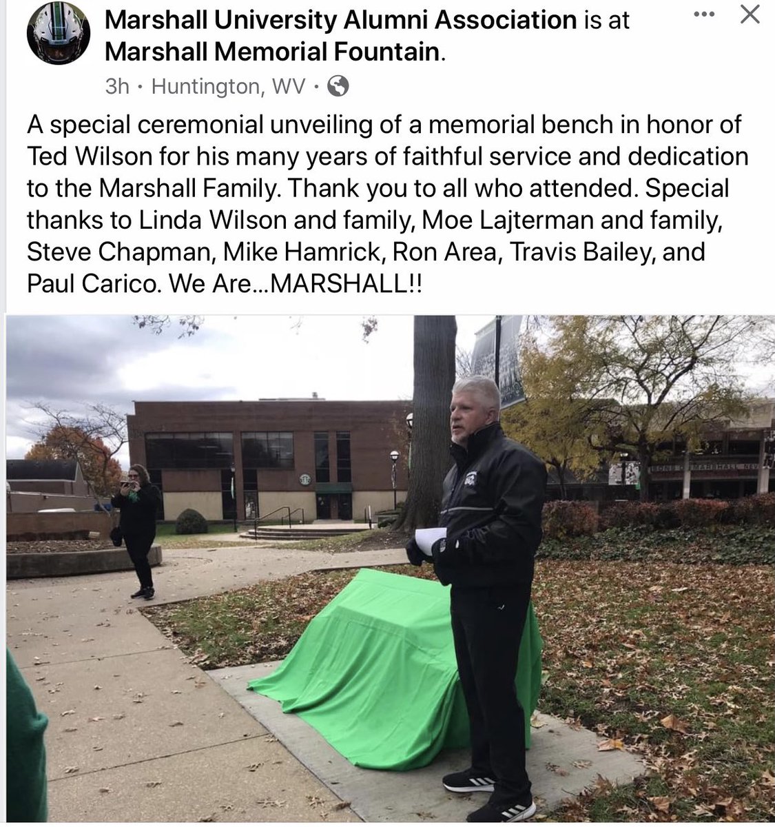 Kudos to @MarshallUAlumni for doing this. I worked with Ted for 20 years.  Not only was he a great guy, I’m not sure there was a more devoted Herd fan.