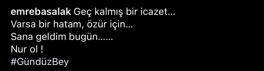 İki güzel adam…🤍 
Birisi koca imparatorluğun Gün Işığı olmuş…Birisi de o ışığı Gün’ümüze yansıtmakta…✨ 

Saygıyla…
Minnetle…  
<a href="/emrebasalak/">emre basalak</a> 💫 #GündüzBey