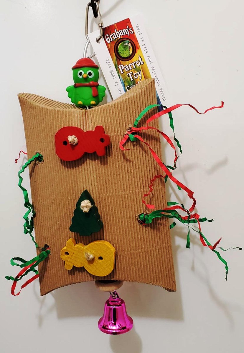 Excited to share the latest addition to my #etsy shop: Owl Christmas Foraging Pouch, Bird Toy, Parrot Toy etsy.me/3wM6zLH #christmas #crinklepaper #vinyl #owl #libertybell #bell #cardboard #birdtoy #parrottoy