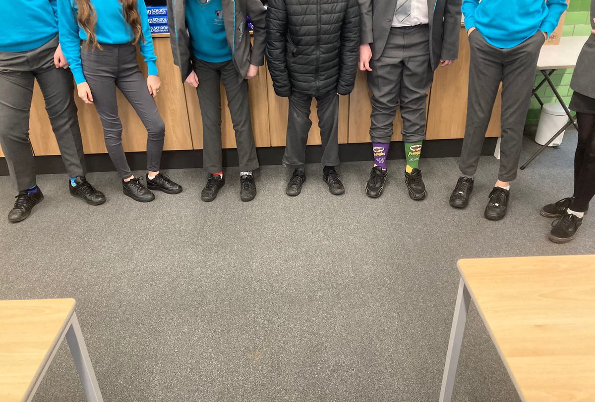 MrAJones94's tweet photo. Well done to Year 8 supporting anti-bullying by wearing odd socks! https://t.co/Tgu6KLomfs