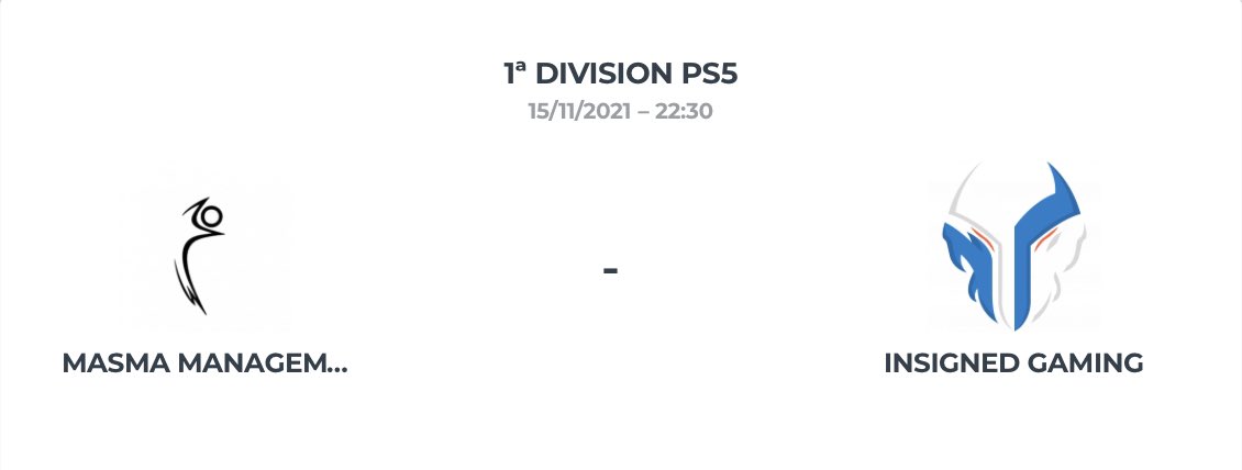 CFCM_eSports's tweet photo. 🎮⚽️ | #PLG
¡Hoy empieza nuestra andadura en la #PLGeFootball !
▶️ @PLGeFootBall
🏆 1ª División PS5
🆚 @InsignedEU
🕥 22:30 h
🎥 https://t.co/3vVx8oj5sR
@MasmaManagement
#MasmaManagement
#FAMILIAMASMA https://t.co/LUO7OEDSyg