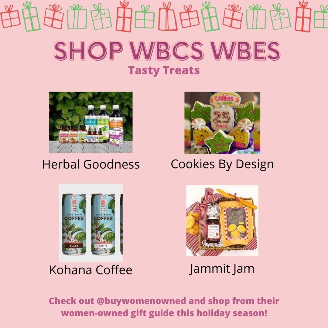 WBCSouthwest's tweet photo. This holiday season, take the opportunity to #BuyWomenOwned and #MakeOneSwitch with an item you normally purchase, and buy it from a women-owned businesses. Check out these WBCS WBEs and their tasty treats featured in the @buywomenowned gift guide! https://t.co/yqBUMCsgMq https://t.co/b2qfunnBPC