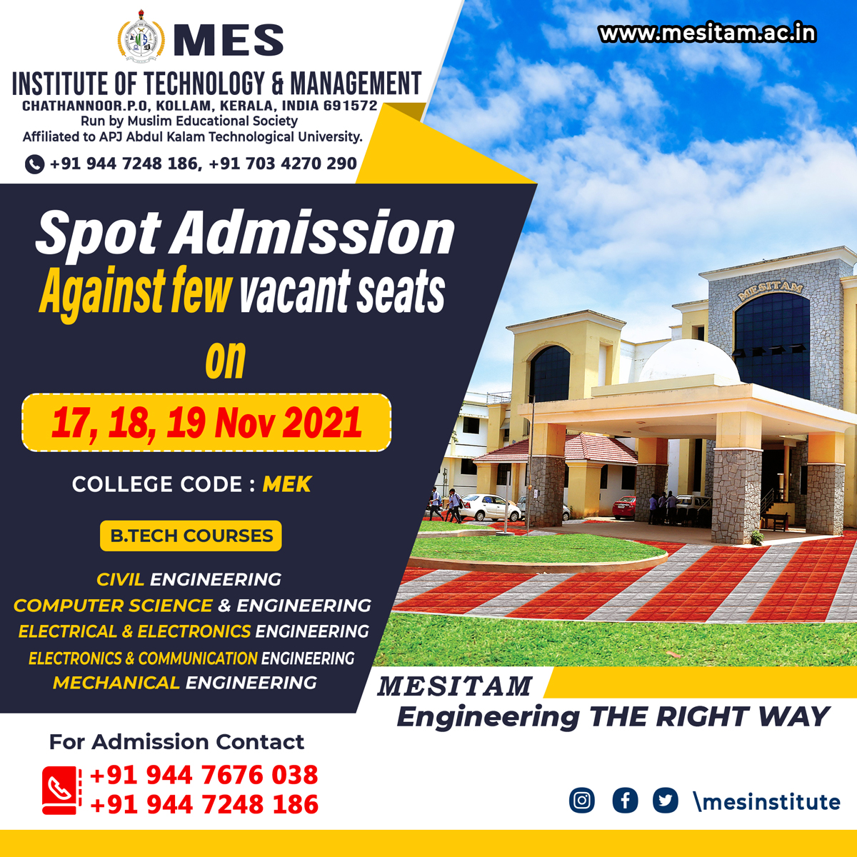 MesInstitute's tweet photo. #spotadmission #btechadmission https://t.co/l1QyCSaRKL