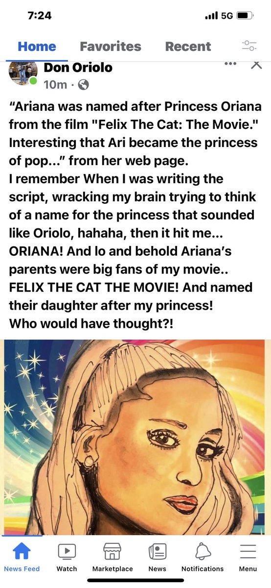 smlohrman's tweet photo. @arianagrande #TheVoice  The guy that created the Felix the Cat movie that your parents named you after drew a beautiful pic of you. https://t.co/kp0HvJamr9