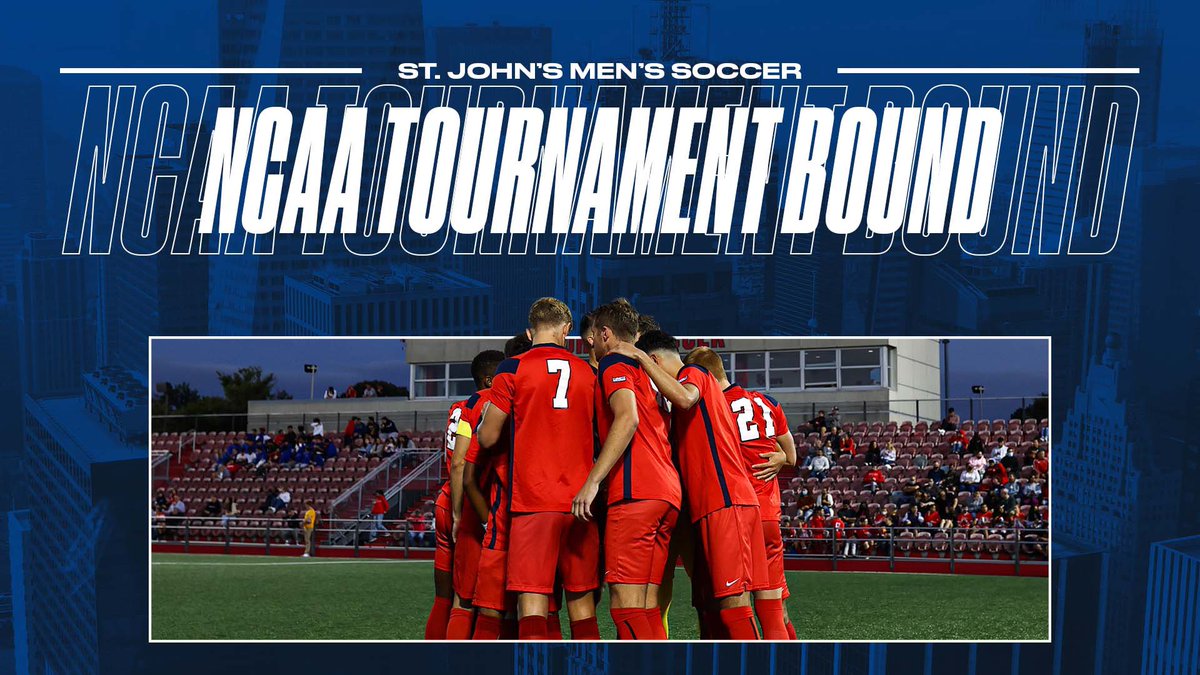 StJohnsMSoccer's tweet photo. For the 22nd time in the last 30 years, #SJUMSOC is heading to the @NCAASoccer Tournament!

The Johnnies will open NCAA action on Thursday against Princeton at Belson Stadium! https://t.co/DdesAOAxOK