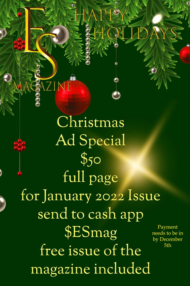 EclecticSMag's tweet photo. You do not want to miss this full page Ad special. Happy Holidays https://t.co/ceuE9JH2Bg