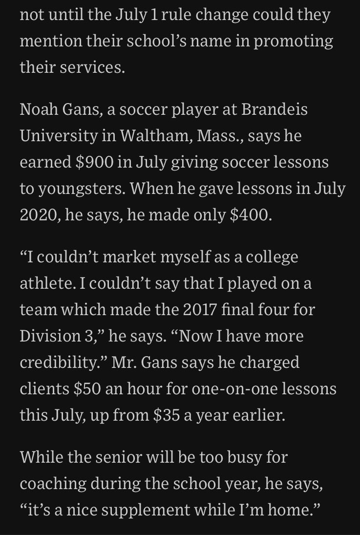 D3Direct's tweet image. Loved this example of how D3 student-athletes w/ smaller followings are leveraging NIL to their benefit. (Article via WSJ)

#D3Direct // @BrandeisJudges