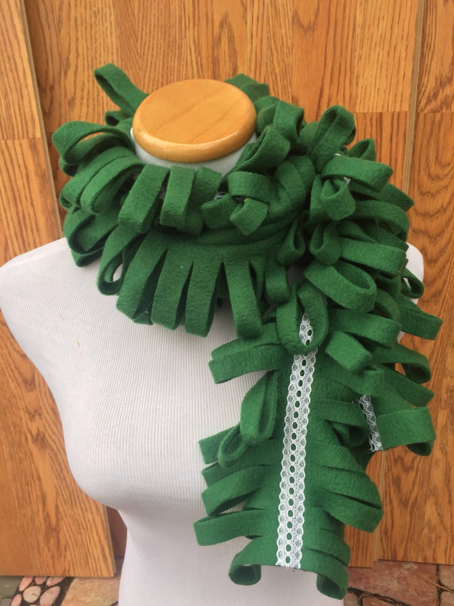 #Green #boascarf or #neckwarmer: You can be fashionablywarm this #winter. It also makes a great #stockingstuffer or #Christmasgift. $19.95 and #freeshipping. #LadiesScarf #FleeceScarf #WinterScarf #LoopScarf #LaceScarf #Under20gift #WifeGift #WarmScarf etsy.me/3DlKOVk