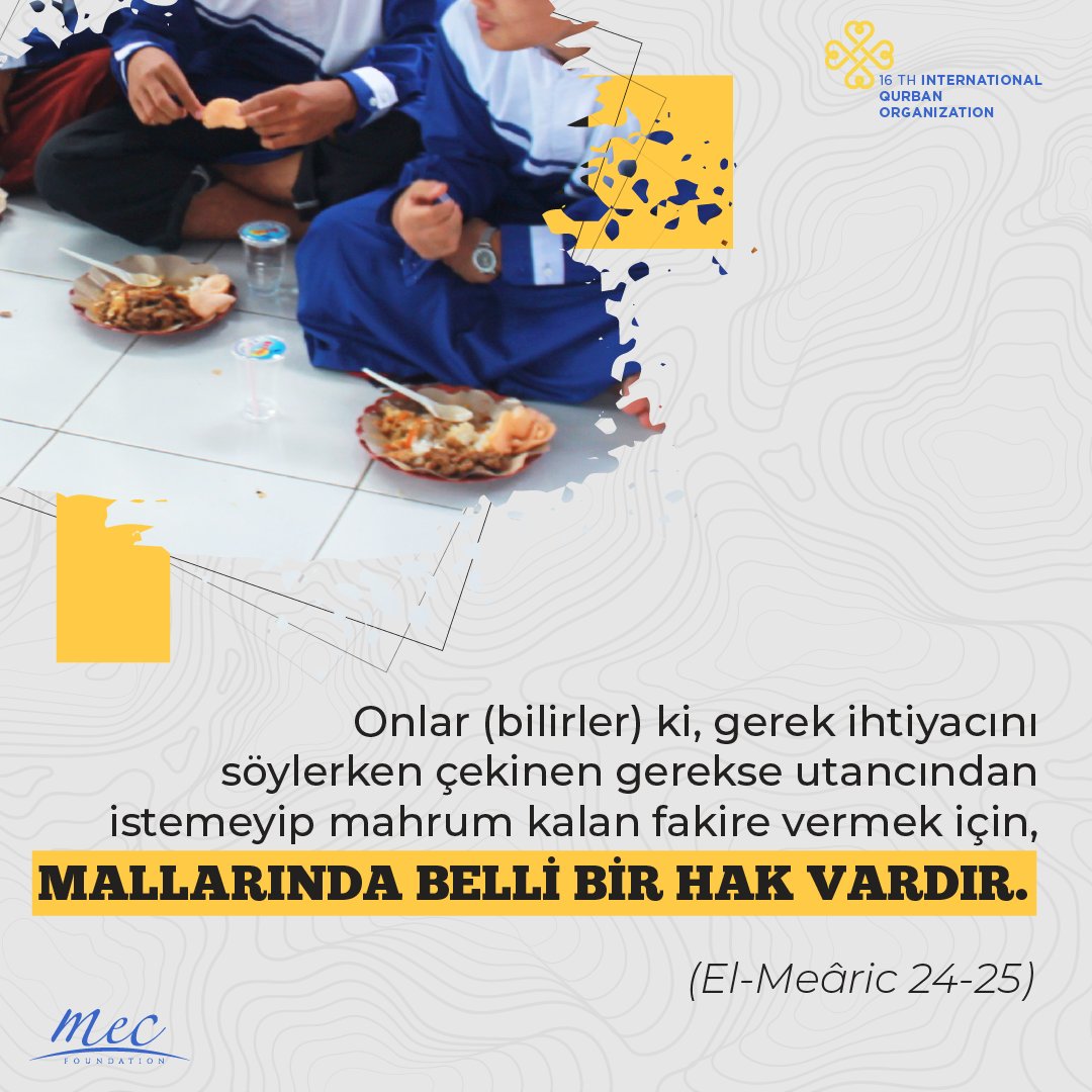 mecvakfi's tweet image. And in whose wealth there is a right acknowledged. For the beggar and the destitute. (Al-Ma’arij 24-25)
#DoItRight #DoItForAllah