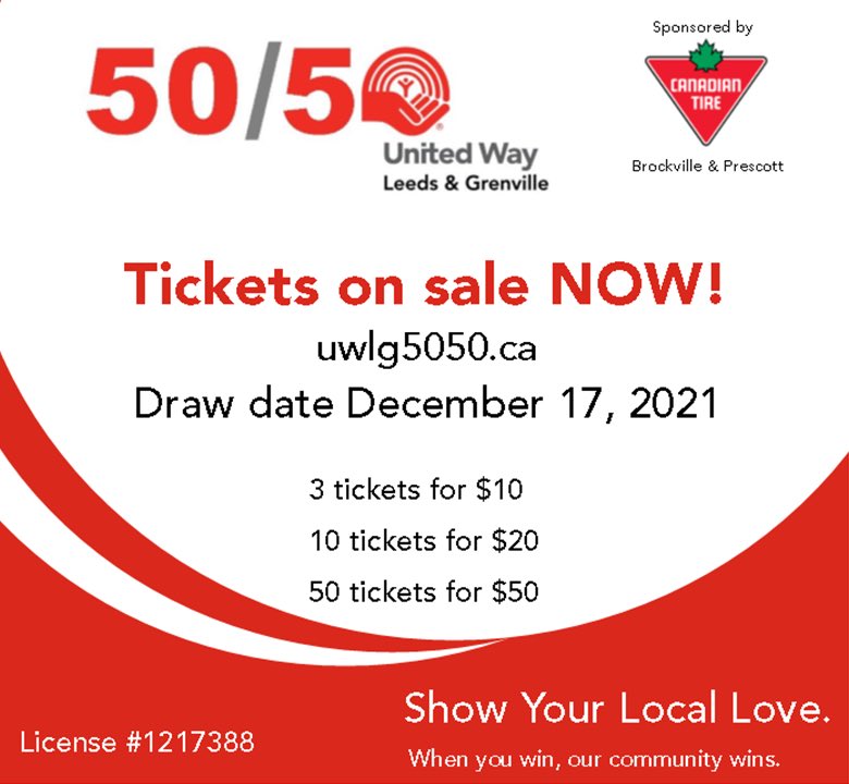 Support United Way and all the phenomenal work funded organizations are doing all across #LeedsGrenville 
Buy tickets uwlg5050.ca

#communitybuilding #povertyreduction #YouthEmpowerment #whenyouwinourcommunitywins <a href="/UnitedWayLG/">United Way L&G</a>