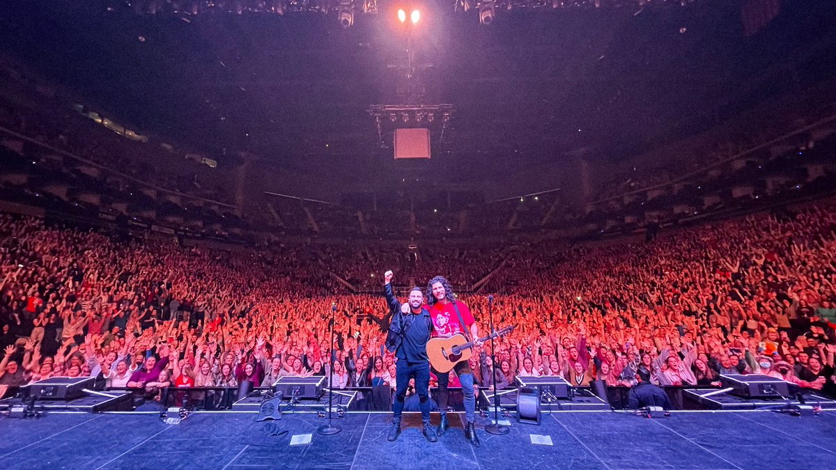DanAndShay's tweet photo. KANSAS CITY!  thank y’all for a sold out show on a sunday night during a BIG @chiefs game.  can’t wait to come back with @kennychesney next year.  ps - if anyone has footage of Kyler singing on stage with us, send it our way.  gonna post the video on our feed later today 🔥 https://t.co/Aq9MMqmSMp