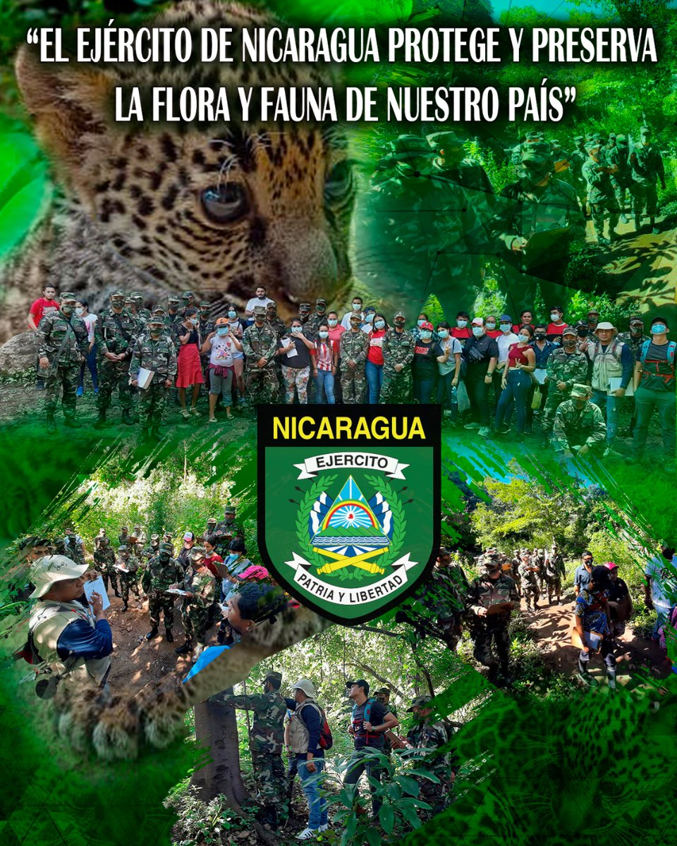 "El Ejército de Nicaragua protege y preserva la flora y la fauna de nuestro país". #TodoPorLaPatria