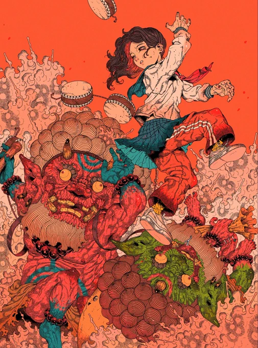 風神と雷神と女子 