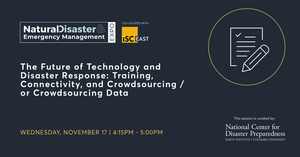 columbia_ncdp's tweet photo. @NDEMExpo @jeffschlegel @ynhhealth @mattbradleySOS @OnSolve @DrNLouissaint @HC_Ready @AksTheIDDoc @GWSMHS @USACSolutions Join us at 4:15 PM on Nov. 17 at @NDEMExpo and hear from @JonathanSury of @columbia_ncdp, @rsoden_  of  @UofT,  @DannyCrichton of @Lux_Capital, &amp; @LaurenKnieser of @A_INQ discuss the evolving role of technology in emergency management. #EMGTwitter https://t.co/5HUnqb580i https://t.co/yXI85ZQQQD