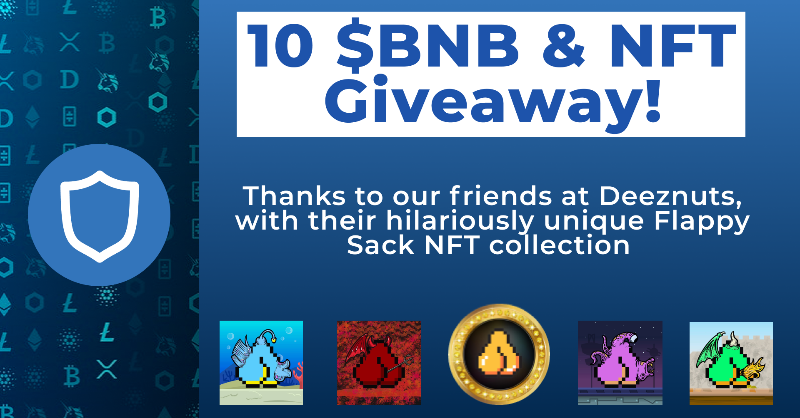Trust Wallet (@trustwallet) on Twitter photo To help @DeezNuts celebrate their partnership with <a href="/BinanceBCF/">Binance Charity</a> #TreeMillions weโre giving away:
๐ Prizes: 10 BNB and 3 of their new #NFTโs!
Rules:
๐ Like & RT
๐ Follow <a href="/TrustWallet/">Trust Wallet</a> @Deeznuts
๐ Tag 3 friends
Check out the community below โฌ๏ธ
discord.gg/SkAWtKCyNM To help @DeezNuts celebrate their partnership with <a href="/BinanceBCF/">Binance Charity</a> #TreeMillions weโre giving away:
๐ Prizes: 10 BNB and 3 of their new #NFTโs!
Rules:
๐ Like & RT
๐ Follow <a href="/TrustWallet/">Trust Wallet</a> @Deeznuts
๐ Tag 3 friends
Check out the community below โฌ๏ธ
discord.gg/SkAWtKCyNM