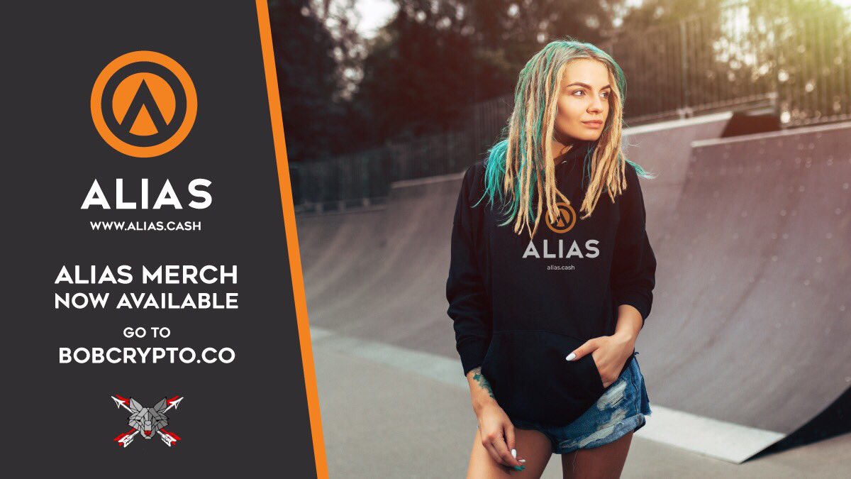 ALIAS_Cash's tweet photo. The Alias brand is now wearable!
Now you can proudly wear the #Alias logo on some cool hoodies and t-shirts!
If there is something you’d want to see, let us know!
You can, of course, pay with $ALIAS or other cryptos.
#UserDataProtection #ProofofStake
https://t.co/dUC0PdNcW1 https://t.co/qgFH6S0TBx
