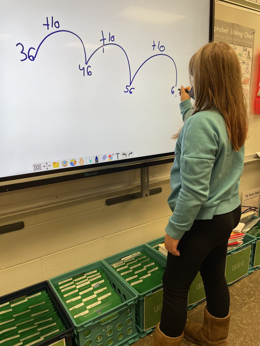 Open number lines are a great strategy when adding 2 2-digit numbers! #21learns