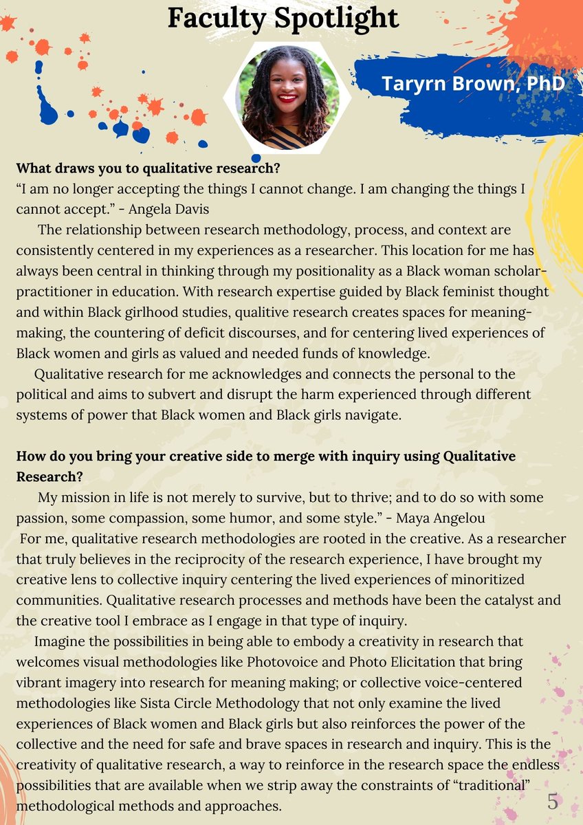drkakali's tweet photo. Proud of @InevitablyDee 's creativity in #UFQual's Fall Newsletter. Check out our events, classes, & faculty and student spotlights featuring @doc_b_phD & @Free2bLex respectively. @UF_COE @ufqual #academictwitter #critqual #qualitative #highered #highereducation #phdlife https://t.co/u7hSS1REWq