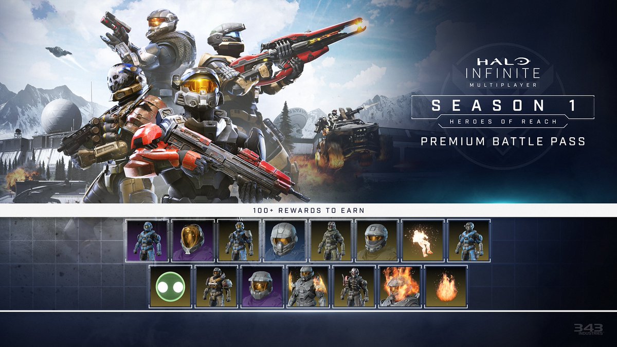 HaloInfiniteMP's tweet photo. Season 1: Heroes of Reach is LIVE NOW in #HaloInfinite!

All progression will carry over from the beta to full release.

The first in-game event starts next week and is called Fracture: Tenrai. Limited time Event Pass, playlist, and Samurai-themed rewards. https://t.co/nMYIBxRYJ0