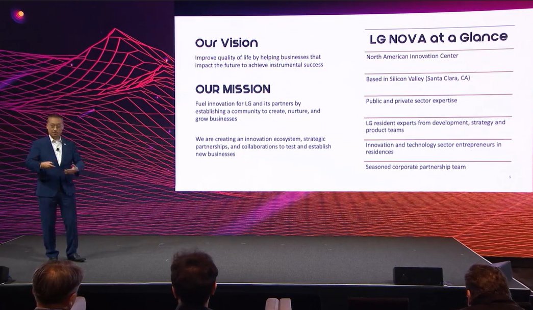 alidiallo's tweet photo. @SokwooRhee, SVP of Innovation at LG Electronics, Head of LG NOVA, on stage at our inaugural Mission Launch event in San Francisco to unveil @LGNOVACenter, the new innovation and venture studio arm of LG. 

Watch here: https://t.co/R2olAUpCQ6 https://t.co/cl5ZTuS8Zn