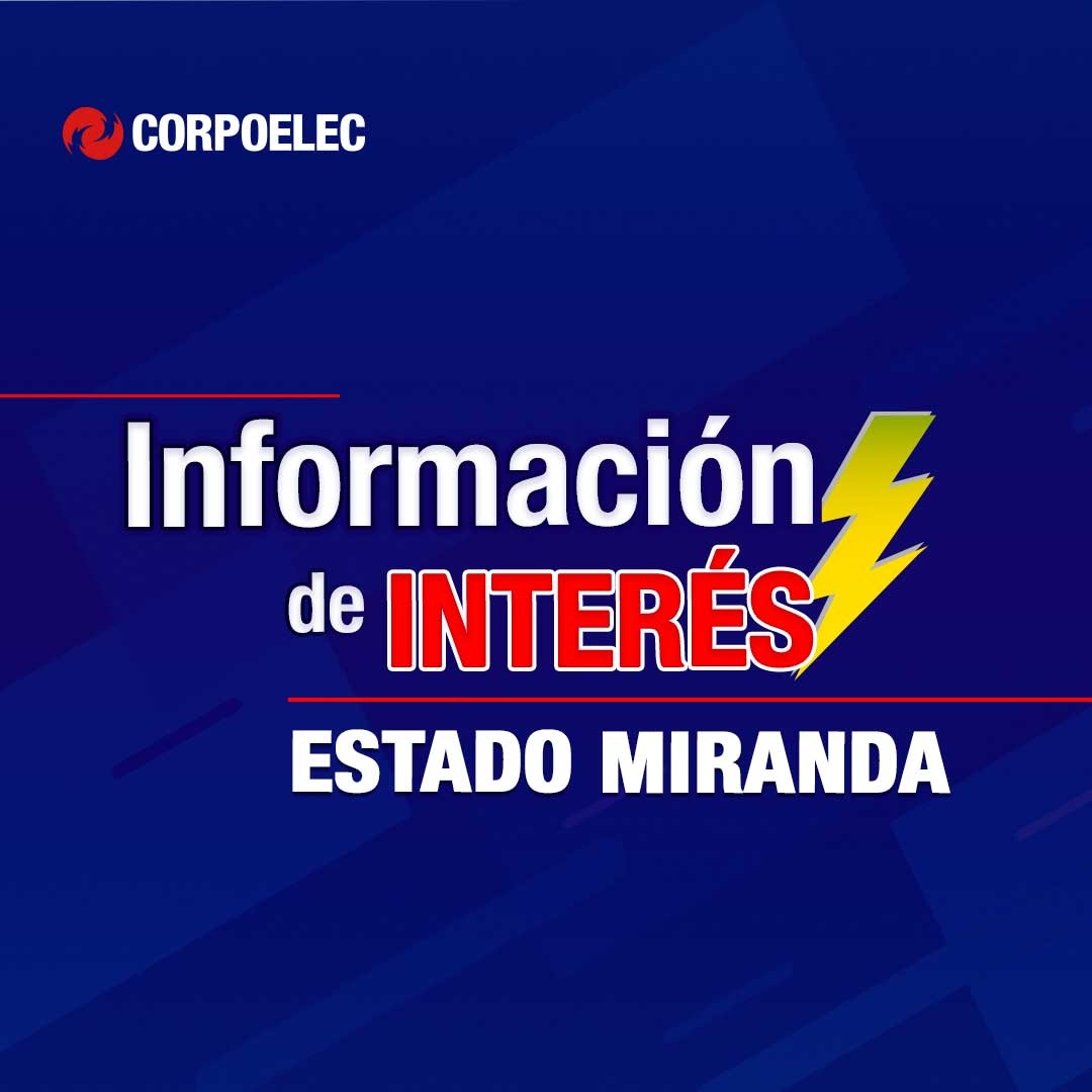 CorpoelecInfo's tweet photo. #MantenimientoProgramado 🛠️ || Trabajadores de @CorpoelecMiran ejecutarán labores de revisión y sustitución de equipo en los municipios #Baruta y #Sucre, este #15Noviembre para optimizar el 🆂🅴🅽 en la entidad.

¡Te queremos mantener informado! https://t.co/gIW3CXbZBi